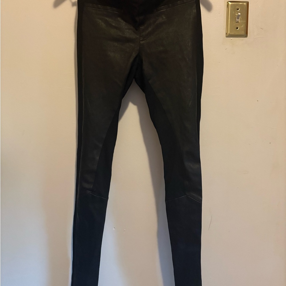Helmut Lang Black Lamb Skin Leggings